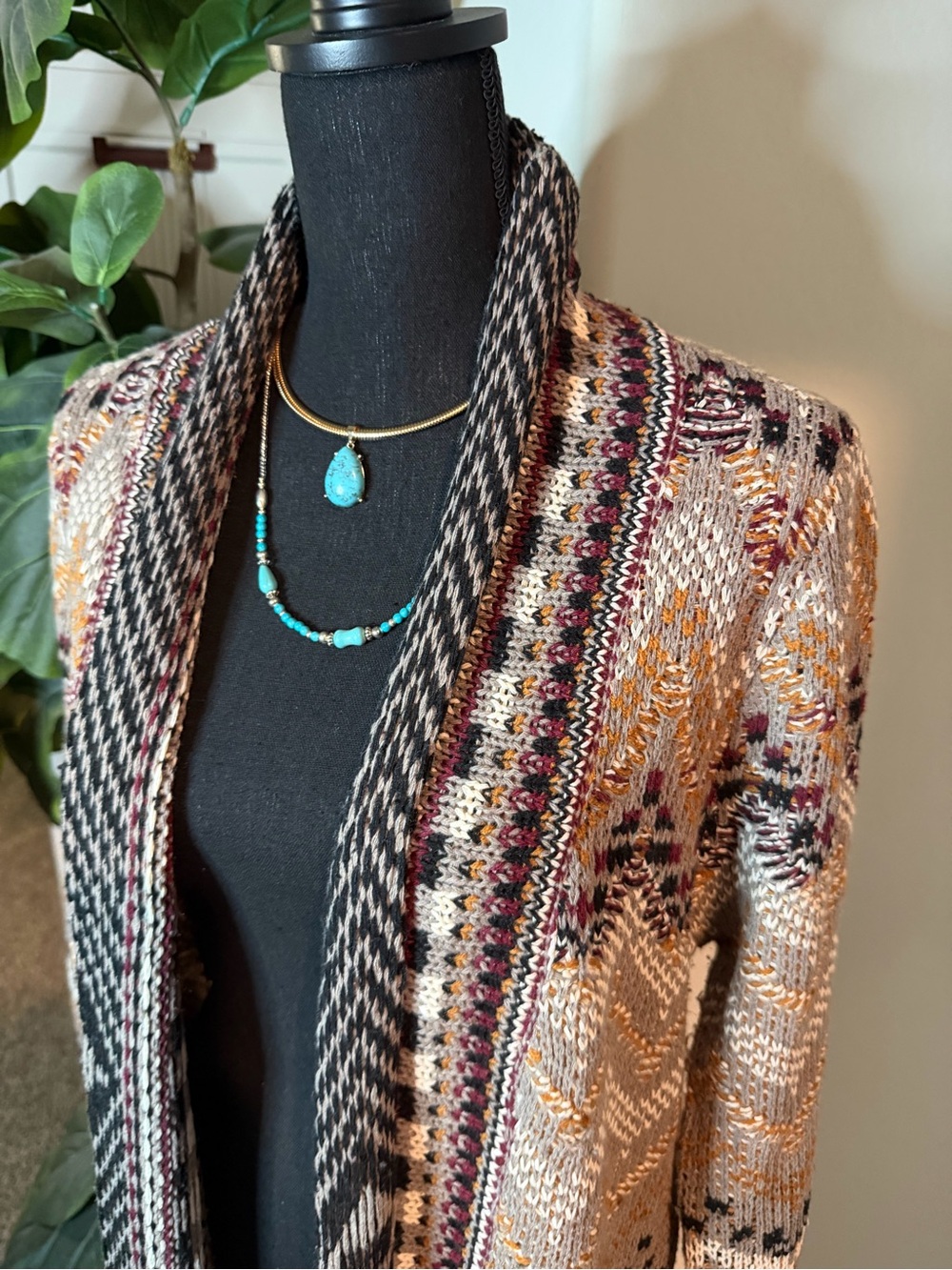 Cozy Multicolor Fringe Open-Front Cardigan Sweater - Picture 5 of 10